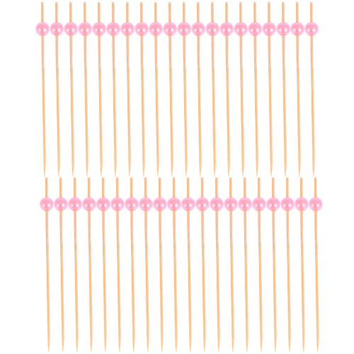 600Pcs Pink Elegant Pearl Cocktail Picks Fruit Sticks for Entertaining