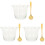 3Sets Transparent Glass Bowls with Spoon Practical Breakfast Cups 2