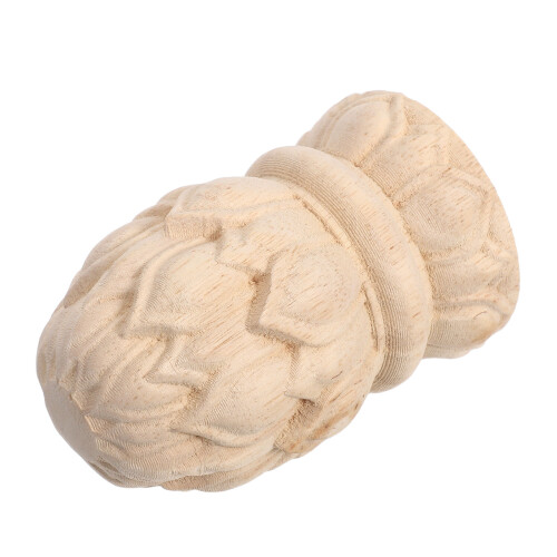 2St Beige Ananas Finials Handgesneden Kappen