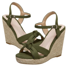 1Paar Groene Suède Vrouwen Sandalen Fashion Schoeisel Duurzaam