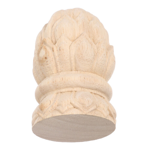 2St Beige Ananas Finials Handgesneden Kappen 1