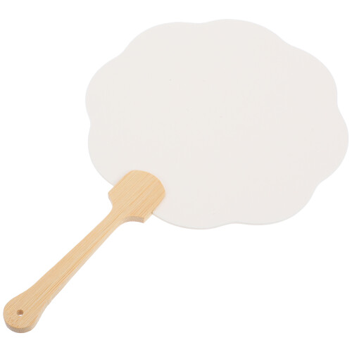 2St Compacte Witte Papieren Waaier Met Handvat, Maken 1
