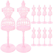 10St Roze Miniatuur Poppenkleding Standaard Plastic Voor Speelgoed