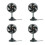 4St ABS Groene Auto Ventilator Compacte Dashboard Fan Voor 5
