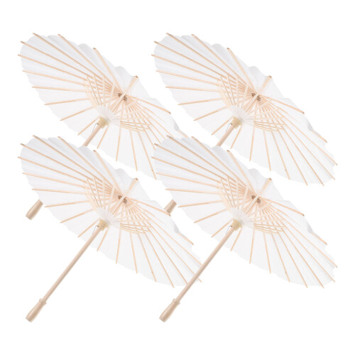 12St Multi-Color DIY Papier Parasol Blanke Met Sterk Hout