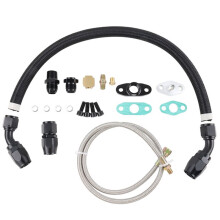 Turbocharger Repair Kit Oil Drain Return + Feed + Oil Pan Plug Flange for T3 T4 T04E T60 T70