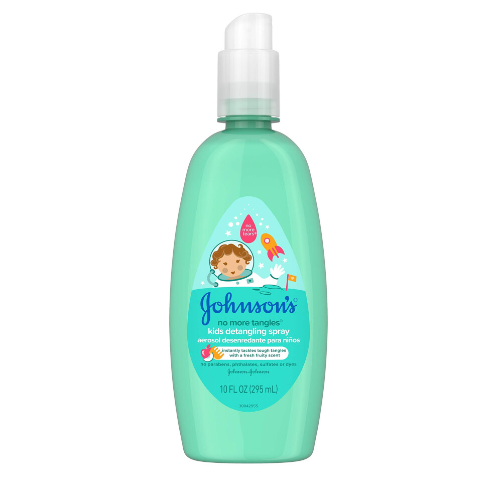 Johnson's Baby Johnson's No More Tangles Toddler & Kids Detangling Spray, Hypoallergenic & Paraben-Free, No More Tears Formula For Wet Or Dry Hair, Fresh Fruity Scen