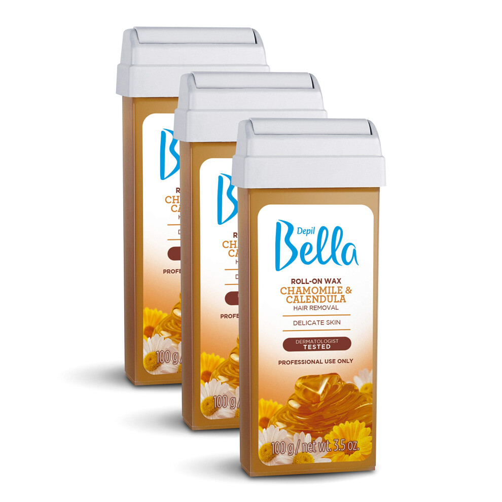 Depil Bella Brazilian Roll On Wax Chamomile And Calendula Depilatory | Body Waxing, Hair Removal Wax-Cartridge | Men And Women | Home Self Waxing | Se