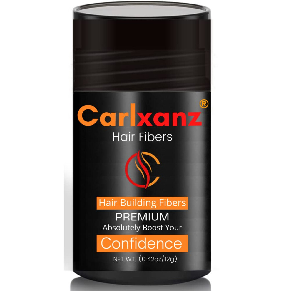 Carlxanz Keratin Hair Thickening Fibers Powder Auburn 12G To Cover Up Thinning Hair, Bald Spots & Conceal Hair Loss Instantly To Thicker, Fuller Looki