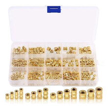370 Peças M2 M2.5 M3 M4 M5 Porca de Inserção Térmica de Latão com Rosca Interna Porcas Serrilhadas Acessórios para Impressora 3D
