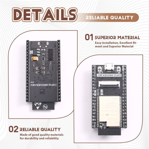 Placa de Desenvolvimento ESP-32WROVER-DEV com Câmera Wi-Fi e Módulo  (Compatível com para  IDE) para 2