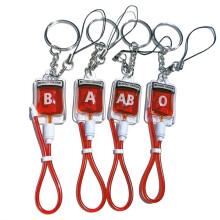 60 Pcs Blood Type A B O AB Plasma Pack Blood Bag PVC Pendant DIY Jewelry Making Gift Charm Keychain Accessory Keyring