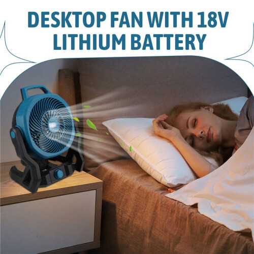 Portable Camping Fan Powered Desktop Floor Fan for  BL1830 Lithium Battery EU Plug 2
