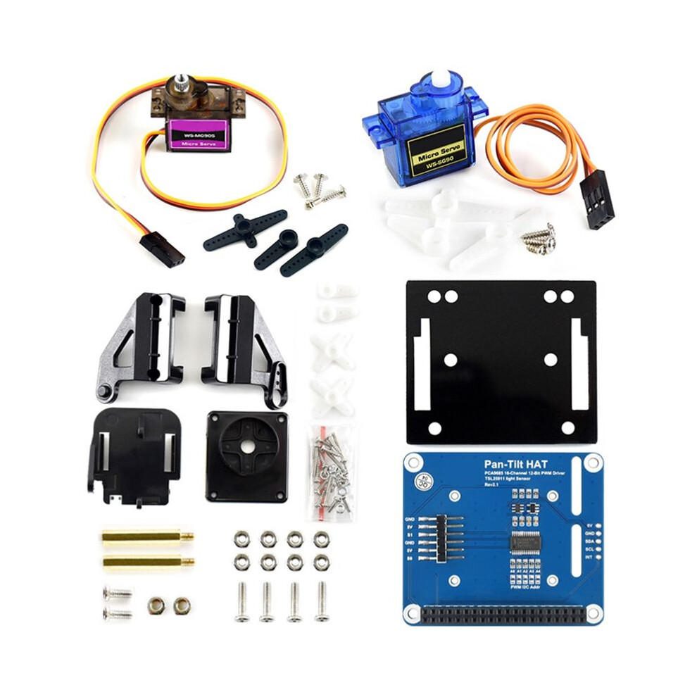 For Raspberry Pi 4 2-Dof Pan Tilt Hat Light Intensity Sensing I2c Interface 40 Pin Gpio Extension Board 4711643159494