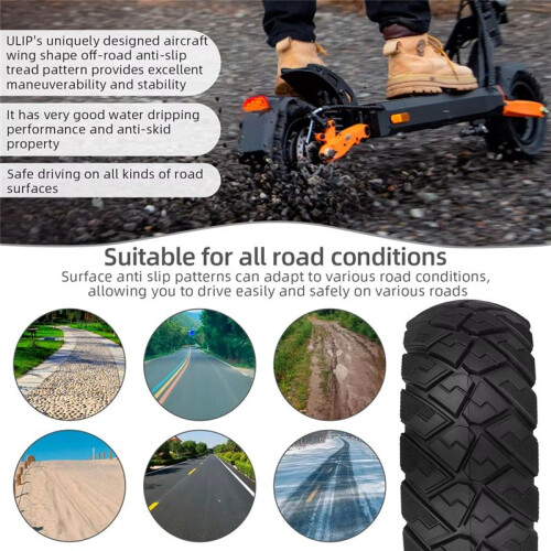 Pneu Sólido 9x3.0-5.5 para Scooter Elétrica  G2 Pro, Pneus de 9 Polegadas Tipo Colmeia Sem Câmara Off-Road, Dianteiro/Traseiro 2