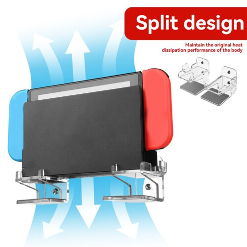 Wall Mount Holder for  Switch2 Switch1, Acrylic Wall Mount and 4 Joy Con Brackets Console Storage Bracket 1