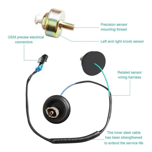 Knock Sensor with Wiring Harness 12601822 10456603 for Chevy Silverado Express 1