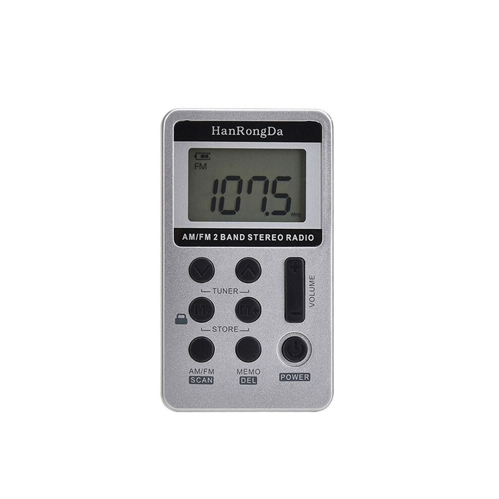 Hanrongda Radio Portable Am/Fm Dual Band Stereo Pocket Radio Receiver With Lcd Display Earphone & Rechargeable Battery B 6032416800848