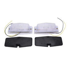 2pcs White Retro Front Lamp Grill LED Light for Truck Lorry Front Double Burner Style Indicator Light