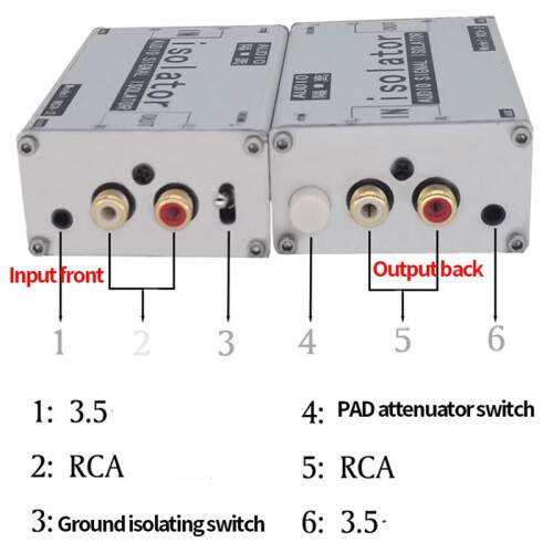 Audio Looping Isolator 3.5 Audio Isolator Current Sound Canceller Bottom Noise Reduction Common Ground Pass Filter 2