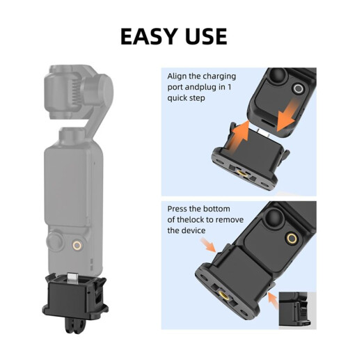 Charging Adapter Base for  Osmo Pocket 3,Type-C Fast Charge, Quick-Release Dock for  Pocket 3 Action Camera 2