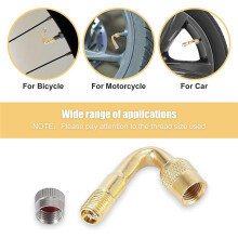 4 Pcs 45-Degree Tire Valve Stem Extension Adapters Brass Valve Extenders for Tires of Cars RV Motorcycles (Gold)