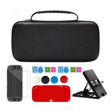 Carrying Case for 2 Accessories Kit for 2 Screen Protector Silicone Case Stand Joystick Cap B