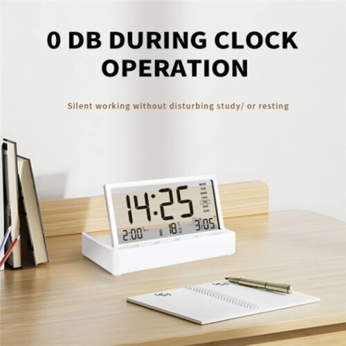 Foldable Alarm Clock Organic Glass Material with 3 Alarms Setting Temperature/Calendar/Week Display Desktop Decoration 1