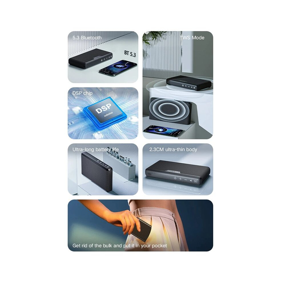 Portable Wireless -Compatible Speaker Waterproof Outdoor Speakers Subwoofer Support Tf/Aux/Tws 4711430817118
