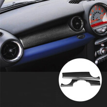 Real Carbon Fiber Car Central Control Instrument Panel Decorative Cover Trim Sticker for R55 R56 2007-2013 LHD