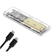 M2 SSD Enclosure M.2 NVMe+NGFF Dual Protocol SSD Enclosure USB 3.2 Gen2 10Gbps Transparent External Drive Case for PC B