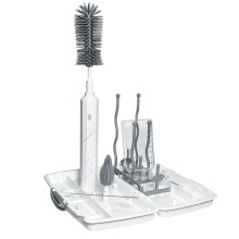 Kit de Limpeza de Escova de Mamadeira Elétrica, Conjunto de Escova de Limpeza de Mamadeira Automática Recarregável com Suporte de Secagem