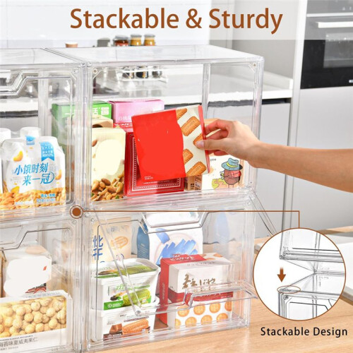 1 Pack Clear Storage Bins with Lids,Stackable Acrylic Display Case for Handbags, Cosmetic, Multifunctional Storage Boxes 1