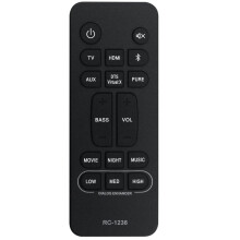 Replace RC-1236 Remote Control for Home Theater Sound Bar System RC1236 DHT-S216 DHTS216 DHT-S216H DHTS216H