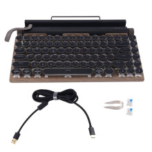 Retro Schrijfmachine Toetsenbord 83 Toetsen Draadloos Toetsenbord USB Mechanische Punk Keycaps voor Desktop PC/Laptop