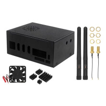 Caixa de Metal para Orange Pi 5  com Dissipador de Calor Do Ventilador de Resfriamento 2 Antena WiFi6 BT para  5  4/8/16 GB