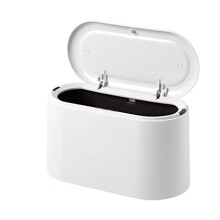 Tabletop Trash Can with - Lid, Trash Can, Compact Design Cosmetic Bucket, Plastic Tabletop Trash Can