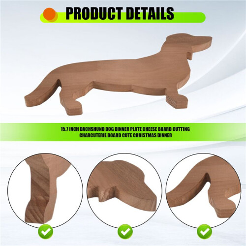 Prato de Jantar de Cachorro Dachshund de 15,7 Polegadas TáBua de Queijo de Corte TáBua de Charcutaria Bonito Jantar de Natal 1
