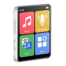 Portable MP3 Player Small Music Player Touch Screen Walkman Sports Music Player Built in 32G Card-White