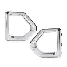 For Sierra 2019-2021 Denali SLT Front Fog Light Outer Bezel Cover Chrome Set