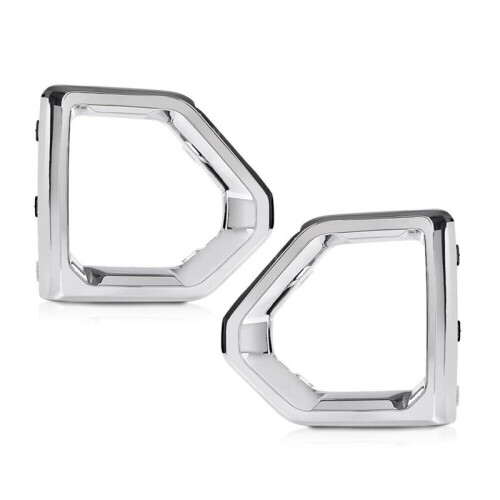 For  Sierra 2019-2021 Denali SLT Front Fog Light Outer Bezel Cover Chrome Set
