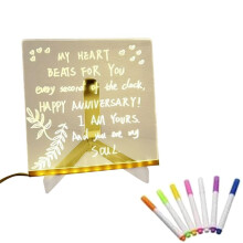 LED-Notitiebord met Kleuren, Droog Uitwisbaar Acrylbord met Licht, Gloeiend Acryl Berichtenmarkeringsbord, Droog Uitwisbaar Bord