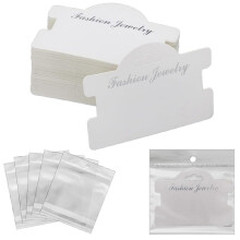 100 Pcs Bracelet Display Cards Jewelry Display Hanging Card Bracelet Packaging Necklace Cards with Bags,White
