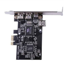 PCIe 4-Poorts (3X 6-Pins+1X 4-Pins) Firewire 800 IEEE 1394-Adapterkaart Hoge Snelheid 800Mbps Gratis 6-Pins Naar 4-Pins Kabel