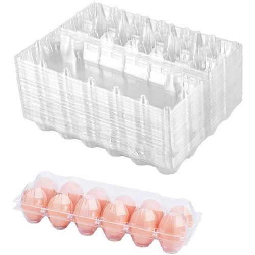 60 Pack Plastic Egg Cartons Cheap Bulk One Dozen Clear Empty Egg Cartons for Chicken Eggs 2