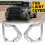 For  Sierra 2019-2021 Denali SLT Front Fog Light Outer Bezel Cover Chrome Set 2