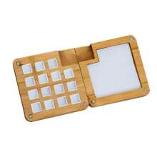 15 Color Wood Sketchbook Palette, Wooden Color Palette Box, Watercolor Palette with Clip Bamboo Color
