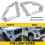 For  Sierra 2019-2021 Denali SLT Front Fog Light Outer Bezel Cover Chrome Set 3