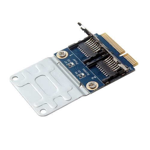 Pci-E Adapter 2 SSD HDD for Laptop Dual Micro-  SDHC SDXC TF to  PCIe Memory Card Reader 1