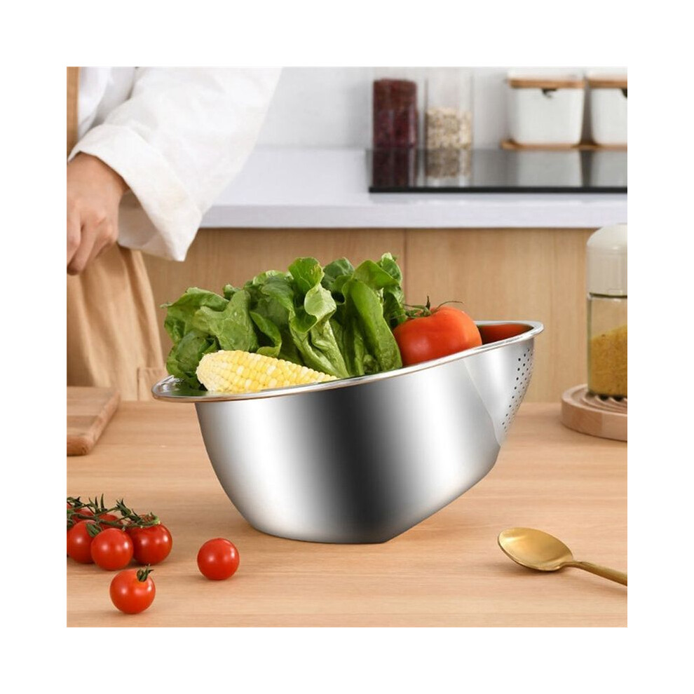 Rice Washer Strainer Bowl Stainless Steel Rice Washing Bowl Rice Colander Fruit And Vegetable Strainer Kitchen Tool B 4712402128799